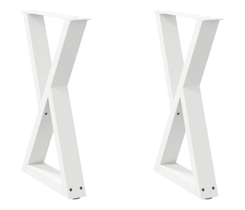 Patas de mesa de comedor 2 uds acero blanco 60x(72-73,3) cm