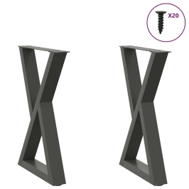 Patas de mesa de comedor 2 uds acero antracita 60x(72-73,3) cm