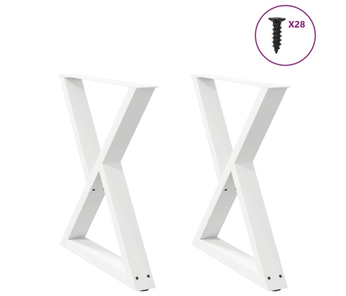 Patas para mesa de comedor 2 uds blanco 70x(72-73,3) cm