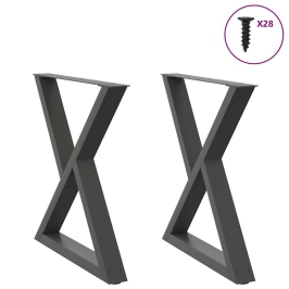 Patas para mesa de comedor 2uds antracita acero 70x(72-73,3) cm