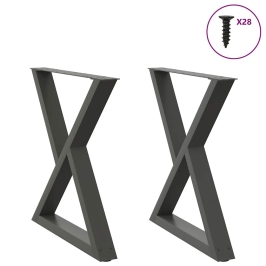 Patas para mesa de comedor 2 uds antracita acero 80x(72-73,3)cm