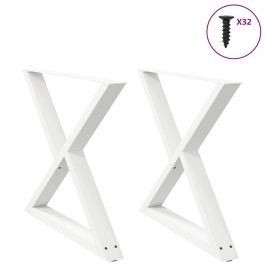 Patas para mesa de comedor 2 uds acero blanco 90x(72-73,3) cm