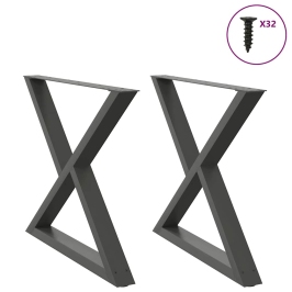 Patas para mesa comedor 2uds antracita 90x(72-73,3) cm