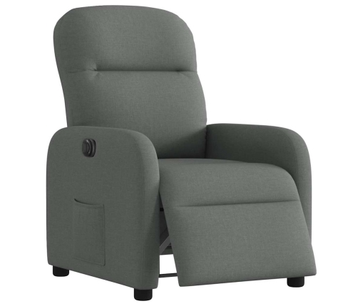 Sillón reclinable eléctrico de tela gris oscuro