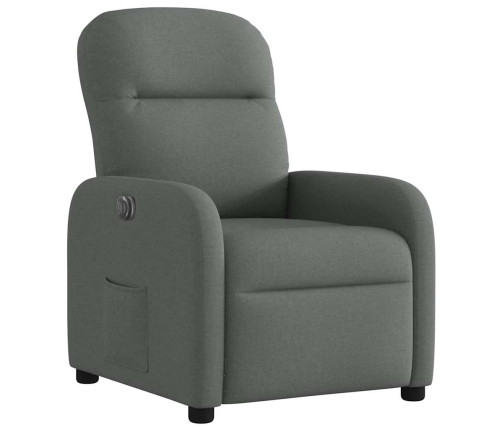 Sillón reclinable eléctrico de tela gris oscuro