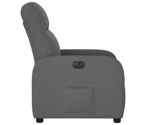 Sillón reclinable eléctrico de tela gris oscuro