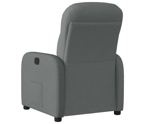 Sillón reclinable eléctrico de tela gris oscuro