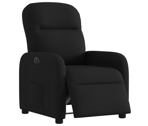 Sillón reclinable eléctrico de tela negro