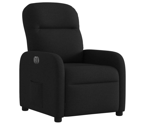 Sillón reclinable eléctrico de tela negro