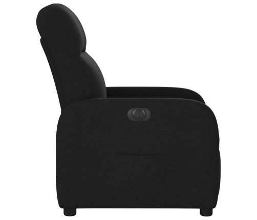 Sillón reclinable eléctrico de tela negro