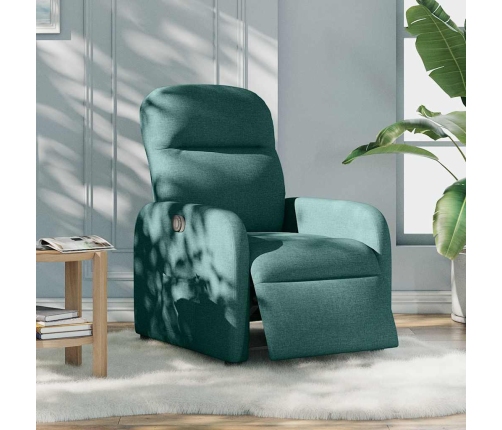 Sillón reclinable eléctrico tela verde oscuro