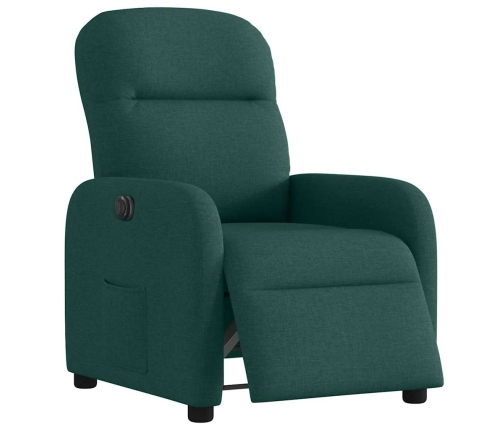 Sillón reclinable eléctrico tela verde oscuro