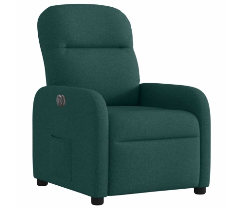 Sillón reclinable eléctrico tela verde oscuro