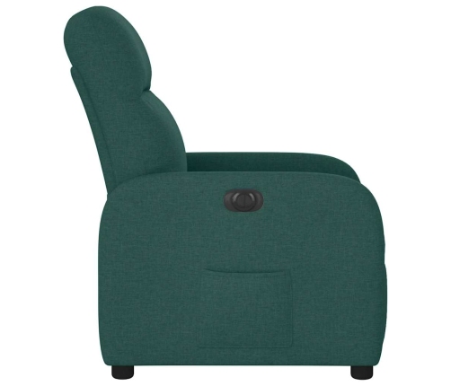 Sillón reclinable eléctrico tela verde oscuro