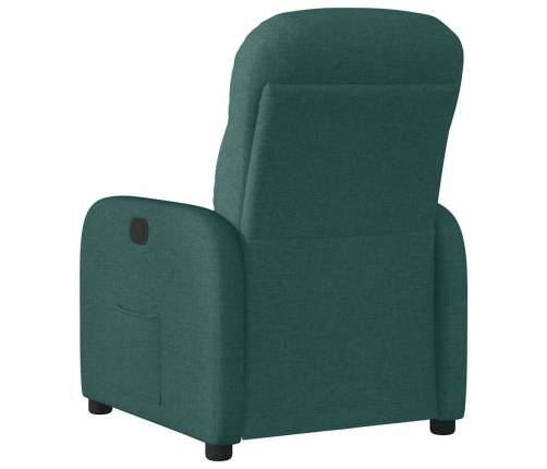 Sillón reclinable eléctrico tela verde oscuro