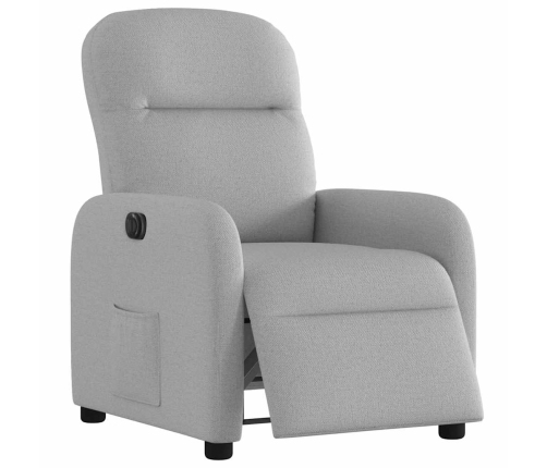 Sillón reclinable eléctrico de tela gris nube