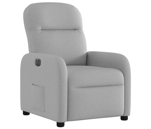 Sillón reclinable eléctrico de tela gris nube