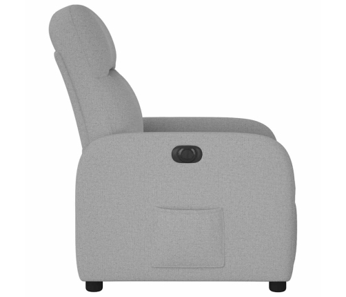 Sillón reclinable eléctrico de tela gris nube