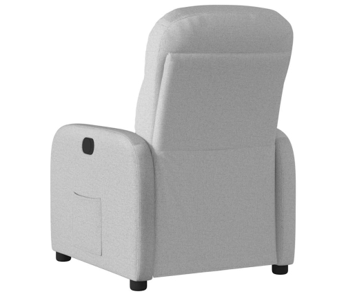 Sillón reclinable eléctrico de tela gris nube