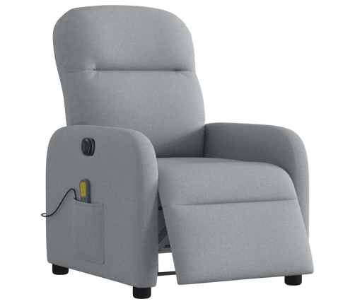 Sillón reclinable de masaje eléctrico tela gris claro