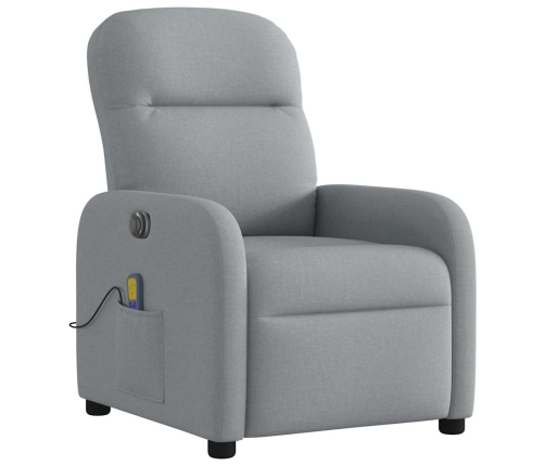 Sillón reclinable de masaje eléctrico tela gris claro