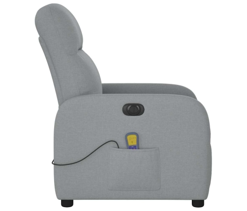 Sillón reclinable de masaje eléctrico tela gris claro