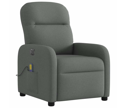 Sillón reclinable de masaje eléctrico tela gris oscuro