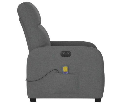 Sillón reclinable de masaje eléctrico tela gris oscuro