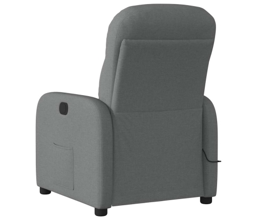 Sillón reclinable de masaje eléctrico tela gris oscuro