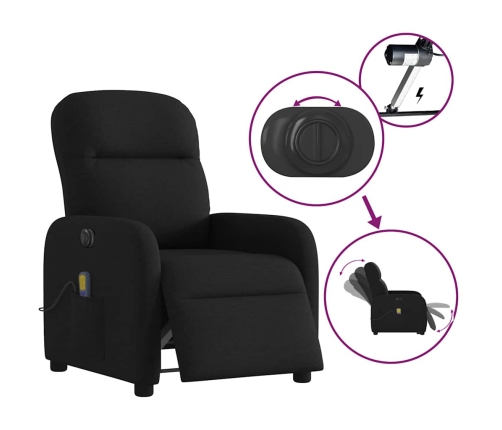 Sillón reclinable de masaje eléctrico tela negro