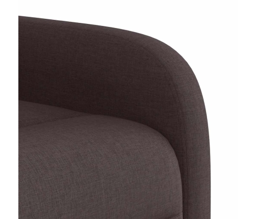 Sillón reclinable de masaje eléctrico tela marrón oscuro