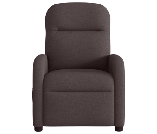 Sillón reclinable de masaje eléctrico tela marrón oscuro