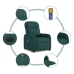 Sillón reclinable de masaje eléctrico tela verde oscuro