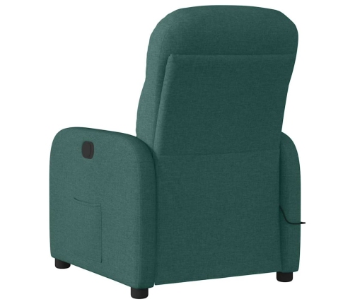 Sillón reclinable de masaje eléctrico tela verde oscuro