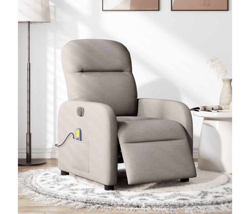 Sillón reclinable de masaje eléctrico tela gris taupe