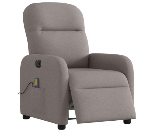 Sillón reclinable de masaje eléctrico tela gris taupe