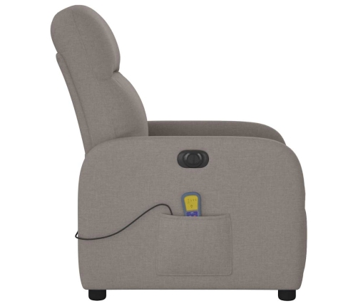 Sillón reclinable de masaje eléctrico tela gris taupe