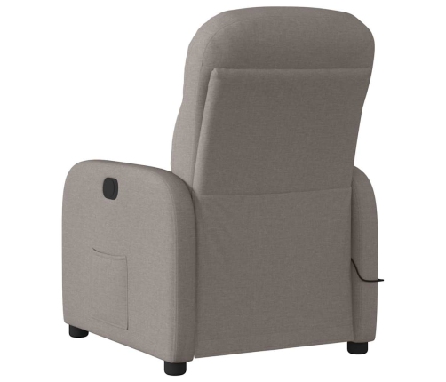 Sillón reclinable de masaje eléctrico tela gris taupe