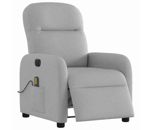 Sillón reclinable de masaje eléctrico tela gris nube