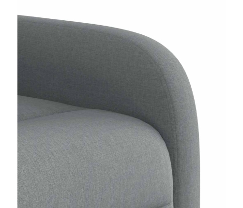 Sillón reclinable elevable de tela gris claro