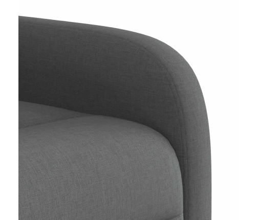 Sillón reclinable elevable de tela gris oscuro