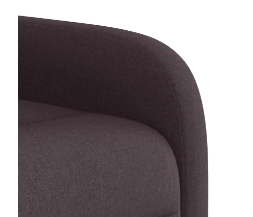 Sillón reclinable elevable tela marrón oscuro