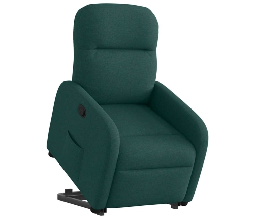 Sillón reclinable elevable tela verde oscuro