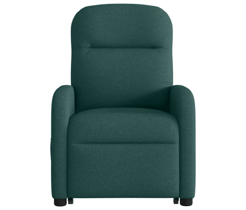 Sillón reclinable elevable tela verde oscuro