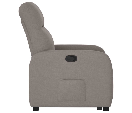 Sillón reclinable elevable tela gris taupe