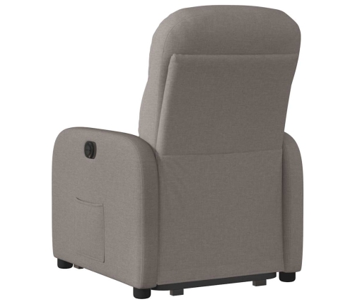 Sillón reclinable elevable tela gris taupe