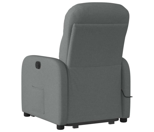 Silla de masaje reclinable de pie de tela gris oscuro