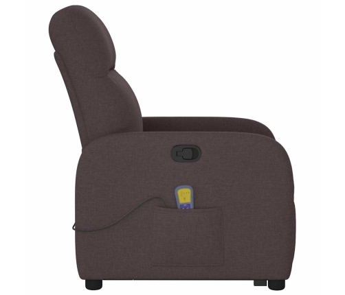 Silla de masaje reclinable de pie de tela marrón oscuro