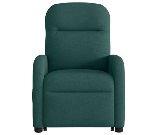 Silla de masaje reclinable de pie de tela verde oscura