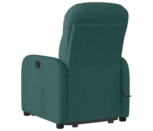 Silla de masaje reclinable de pie de tela verde oscura